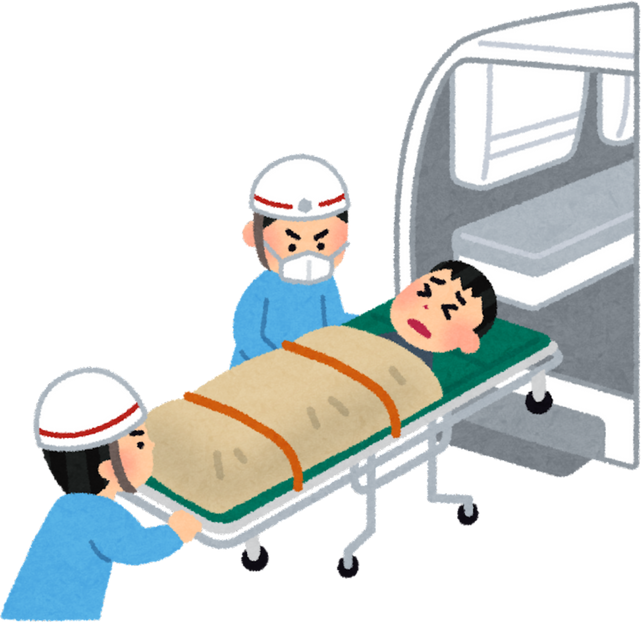 Illustration of Patient Being Transported in an Ambulance